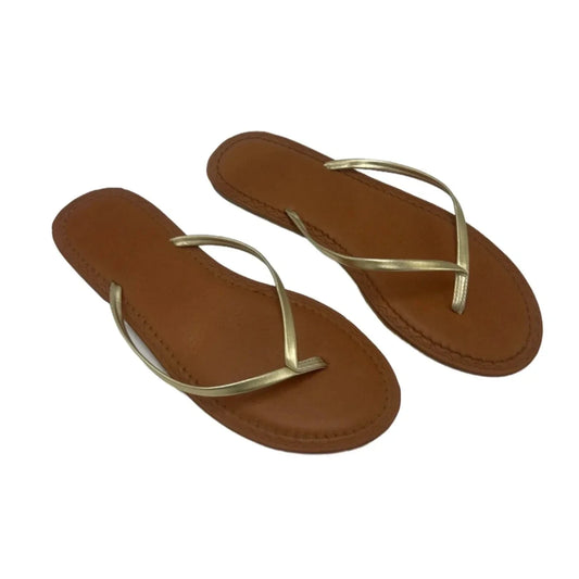 Sandals Flip Flops By Vineyard Vines In Brown & Gold, Size: 10