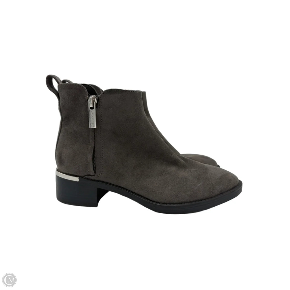 Boots Ankle Heels By Calvin Klein In Grey, Size: 6