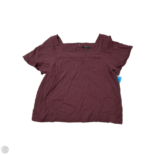 Top Short Sleeve By Madewell In Maroon, Size: Xl