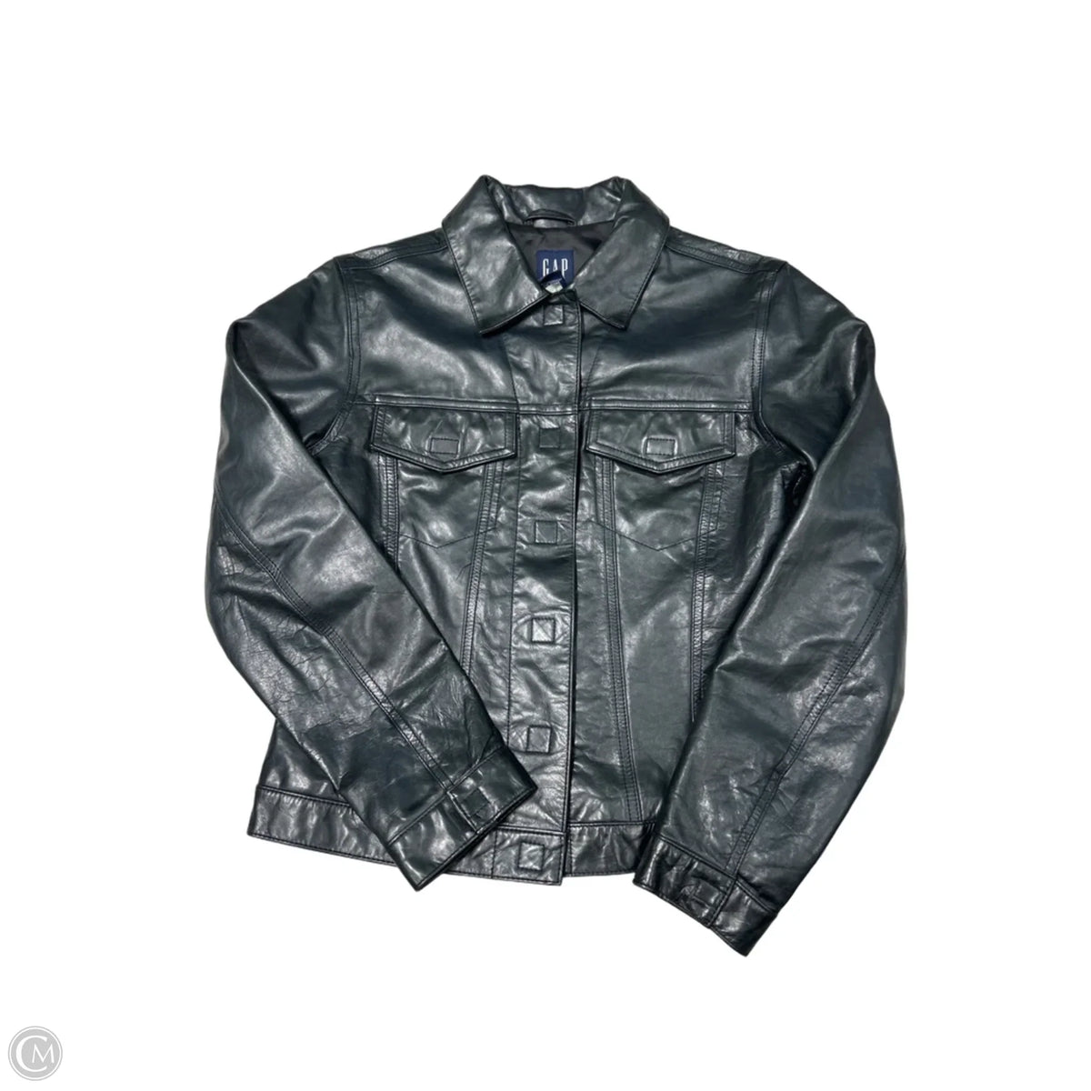 Gap Black Leather Jacket Size S