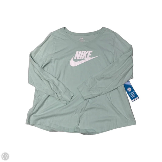 Athletic Top Long Sleeve Crewneck By Nike In Green, Size: 2x