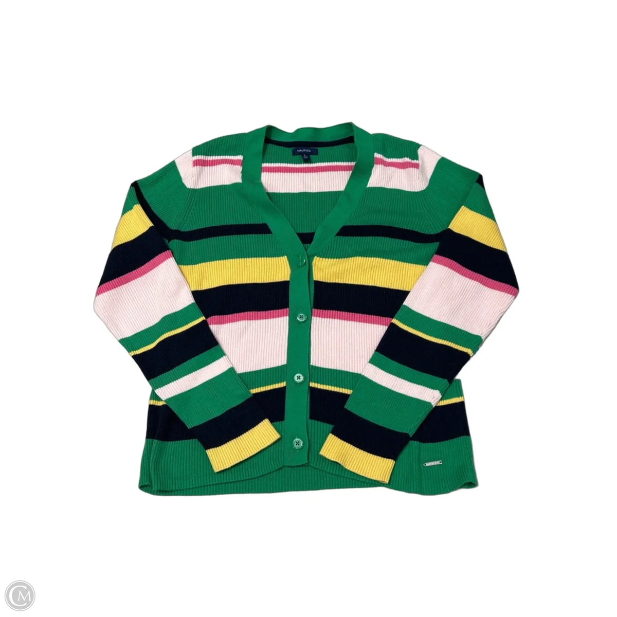 Nautica Multicolor Striped Cardigan Size L