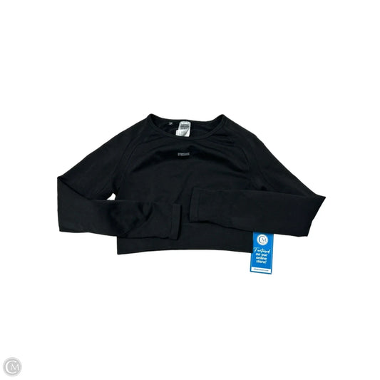 Athletic Top Long Sleeve Crewneck By Gym Shark In Black, Size: M