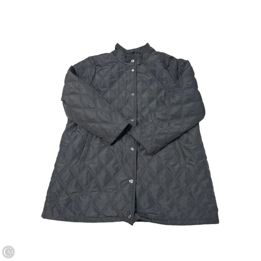 CJ Banks Quilted Puffer Coat in Black, Size 1X