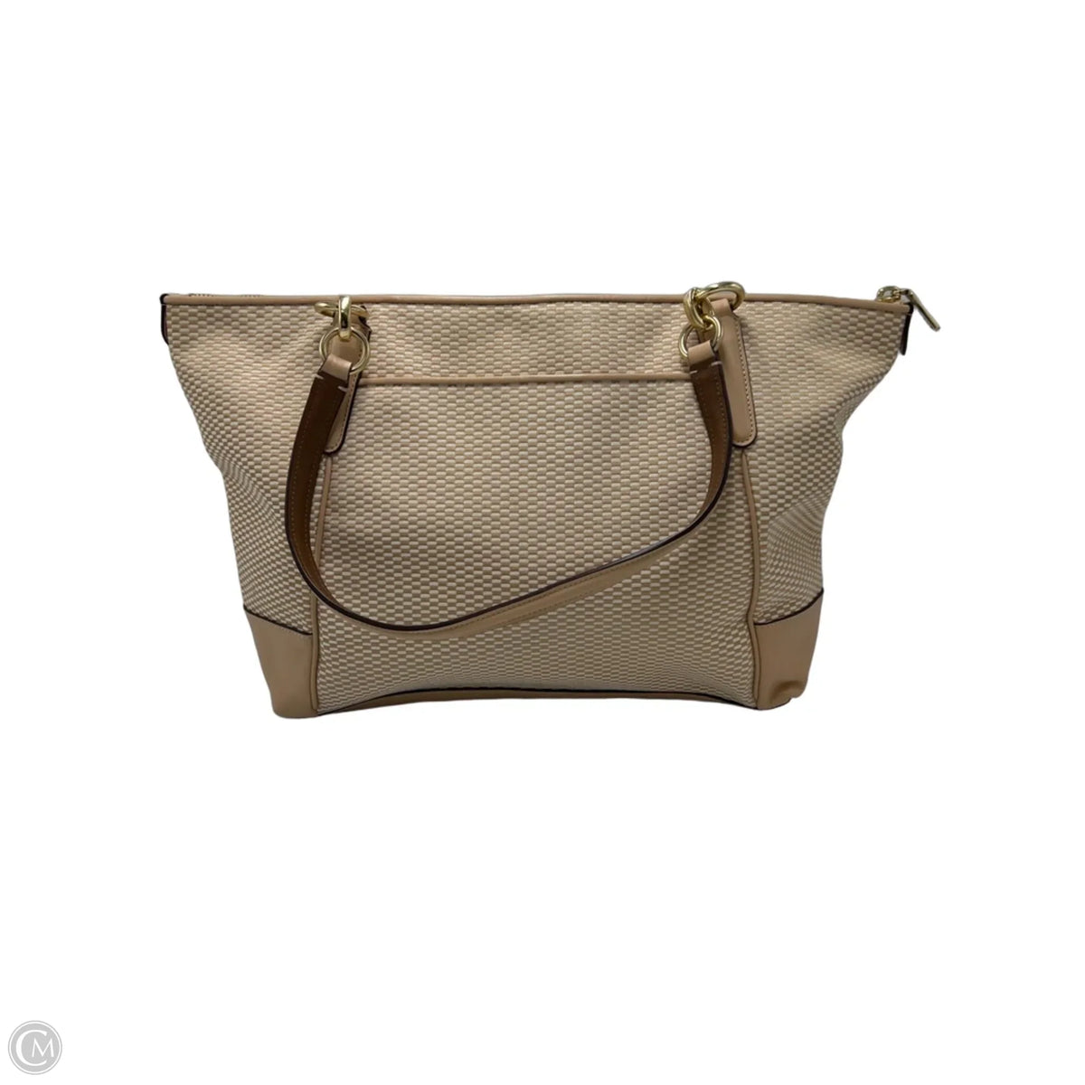 Coach Ava Jacquard Designer Tote Bag in Beige