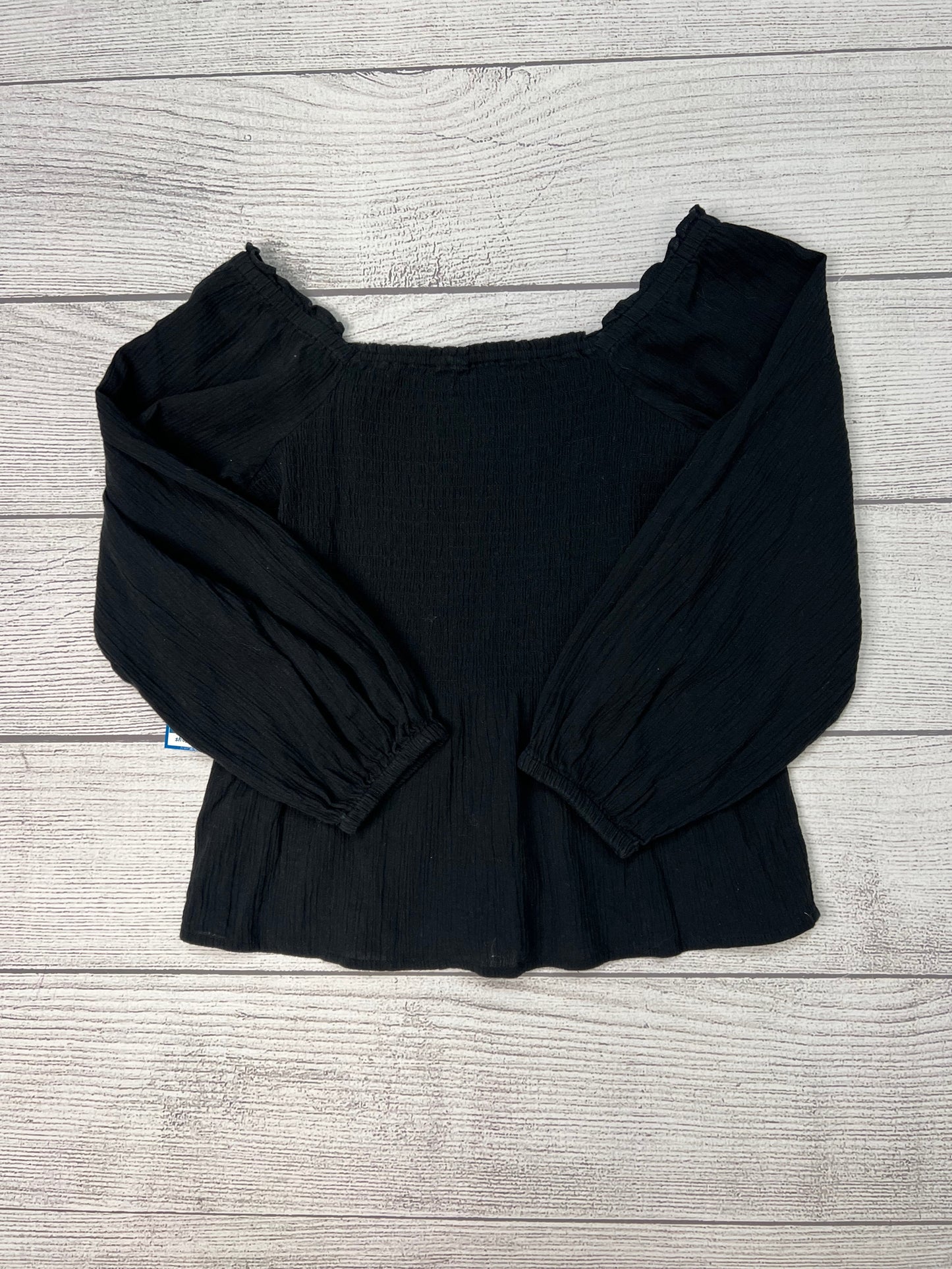 Top Long Sleeve By Madewell In Black, Size: Xxs