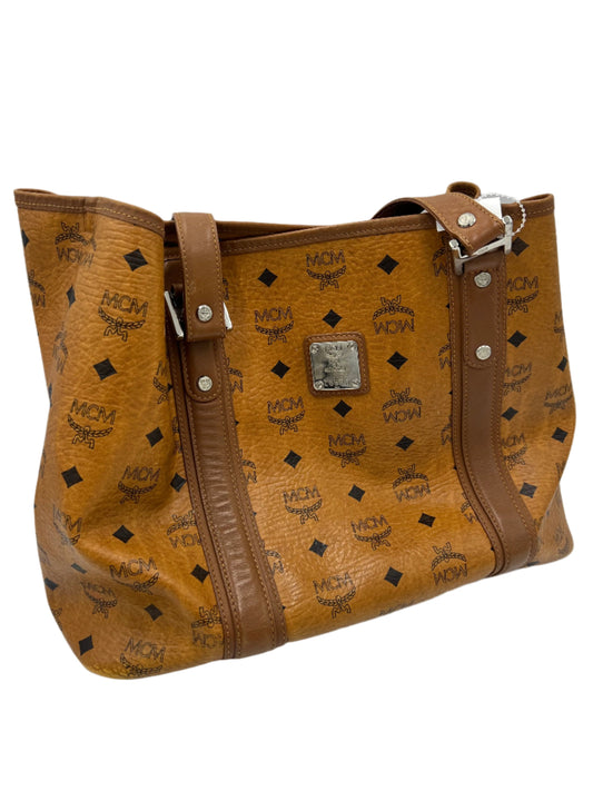 MCM Visetos Cognac Monogram Designer Tote