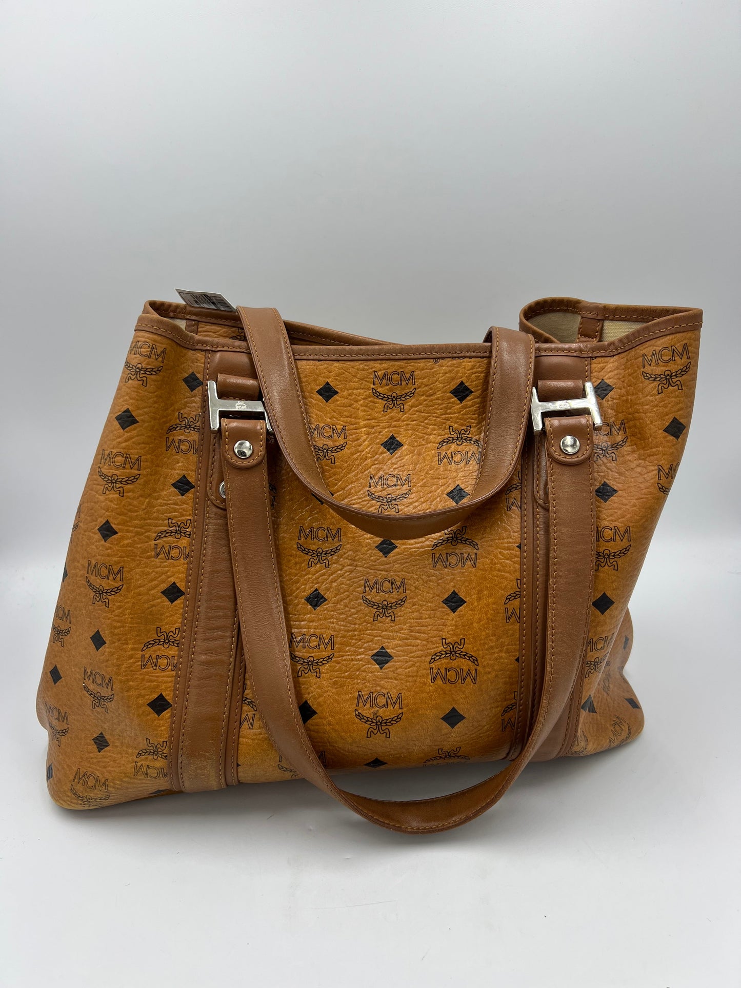 MCM Visetos Cognac Monogram Designer Tote