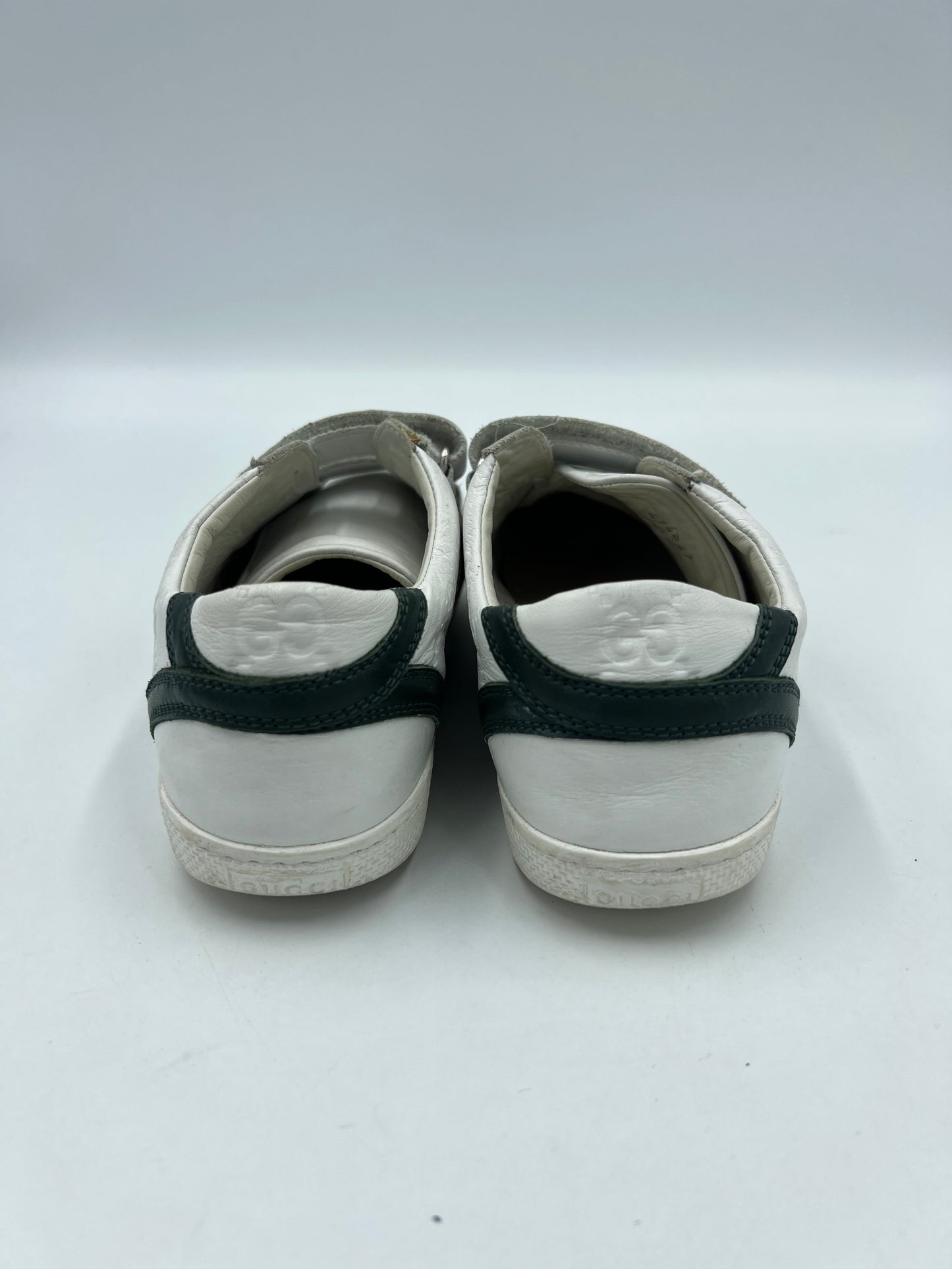 Gucci Leather Low Designer Trainer In White, Size: 5