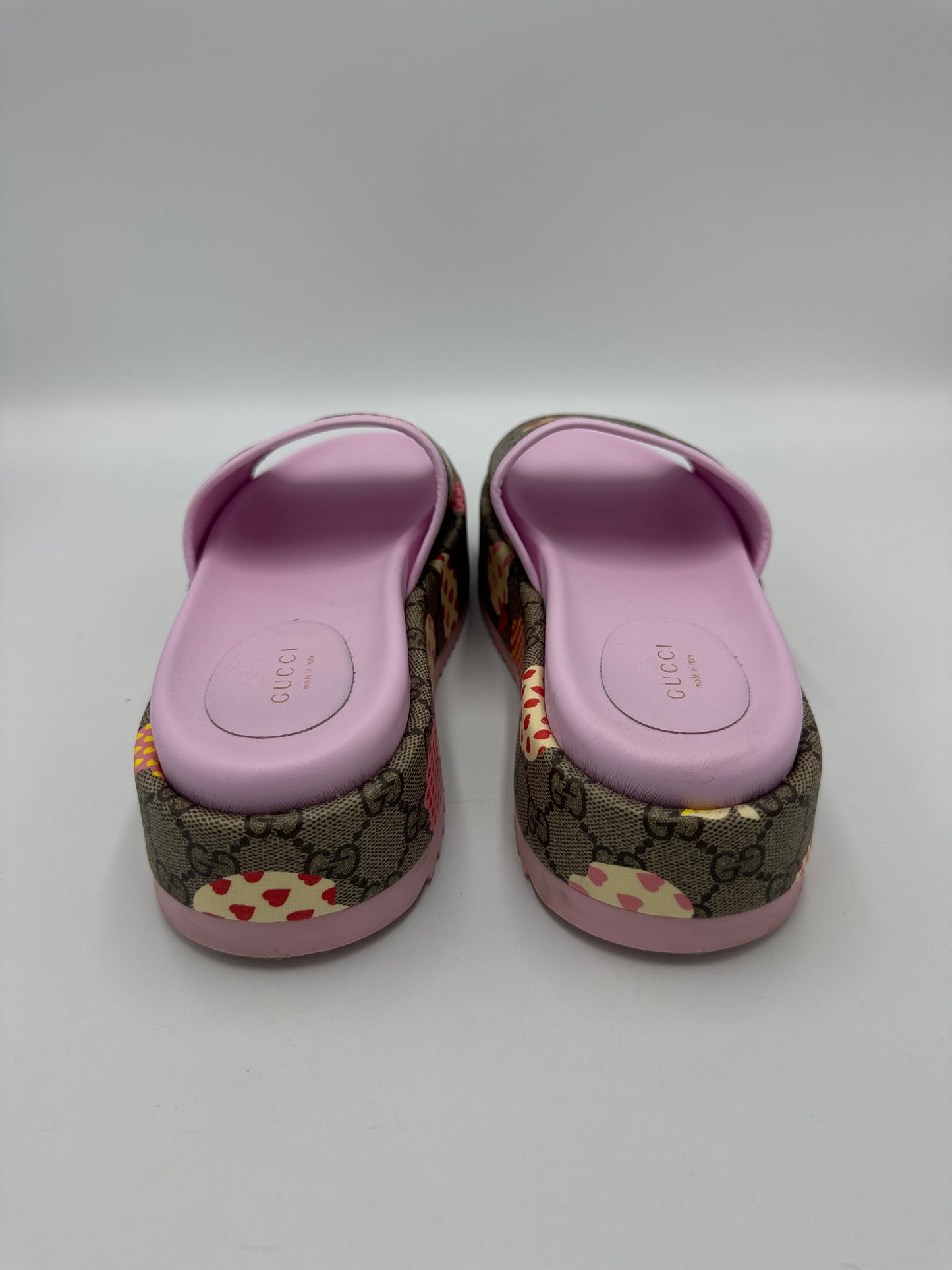 Gucci Les Pommes Platform Luxury Designer Sandals Size: 8.5