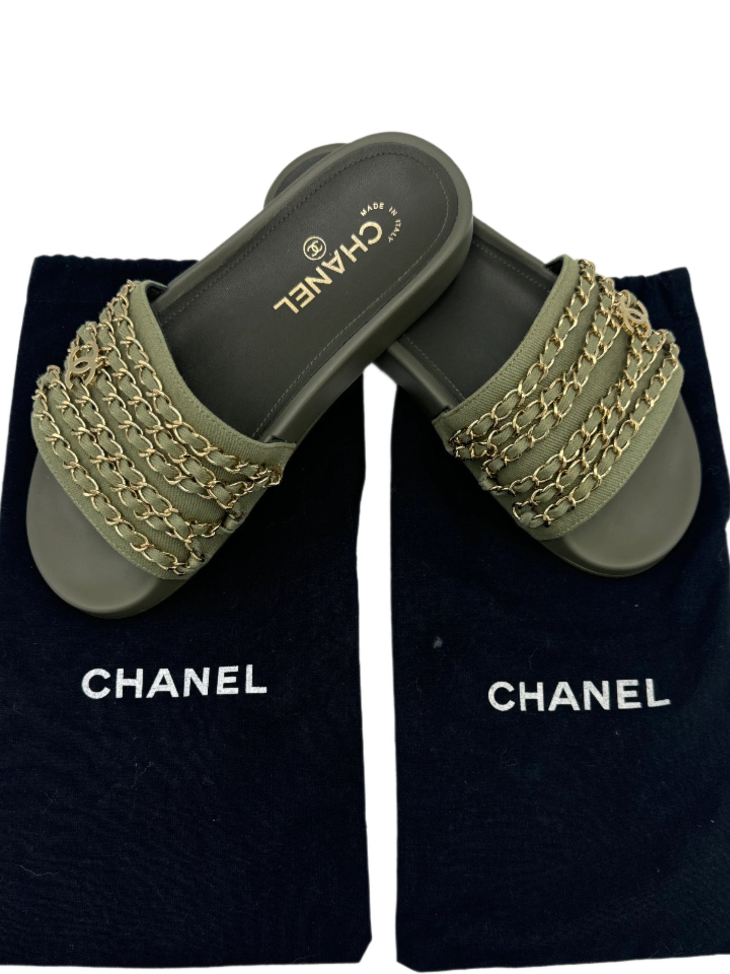 Chanel Tropiconic Luxury Designer Slides / Sandals in Size: 7 (37)