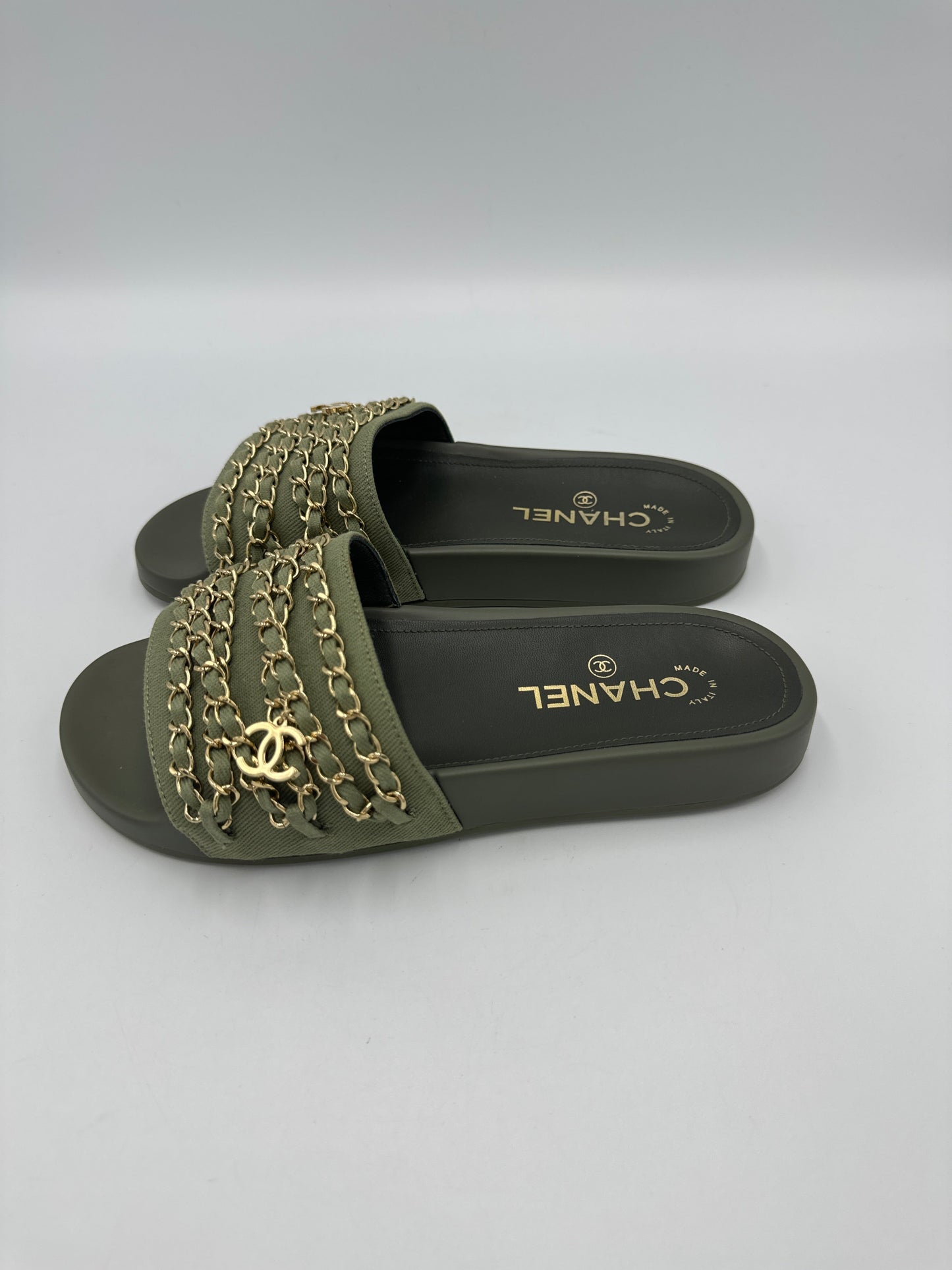 Chanel Tropiconic Luxury Designer Slides / Sandals in Size: 7 (37)