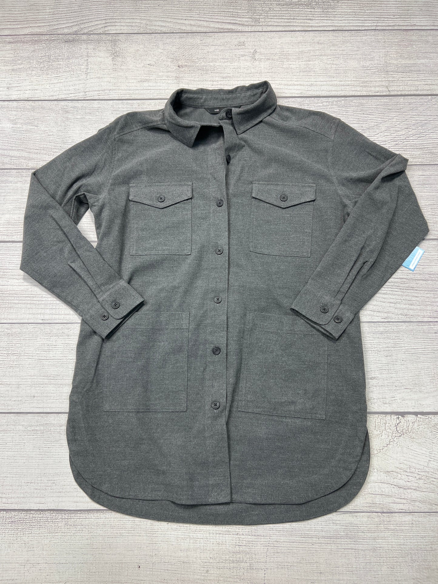 Jacket Shirt By Mercer + Mettle In Grey, Size: M