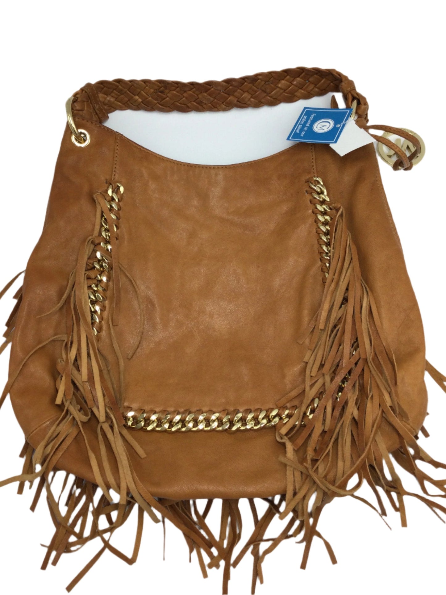 Michael Kors Saddle Fringed Leather Handbag Designer