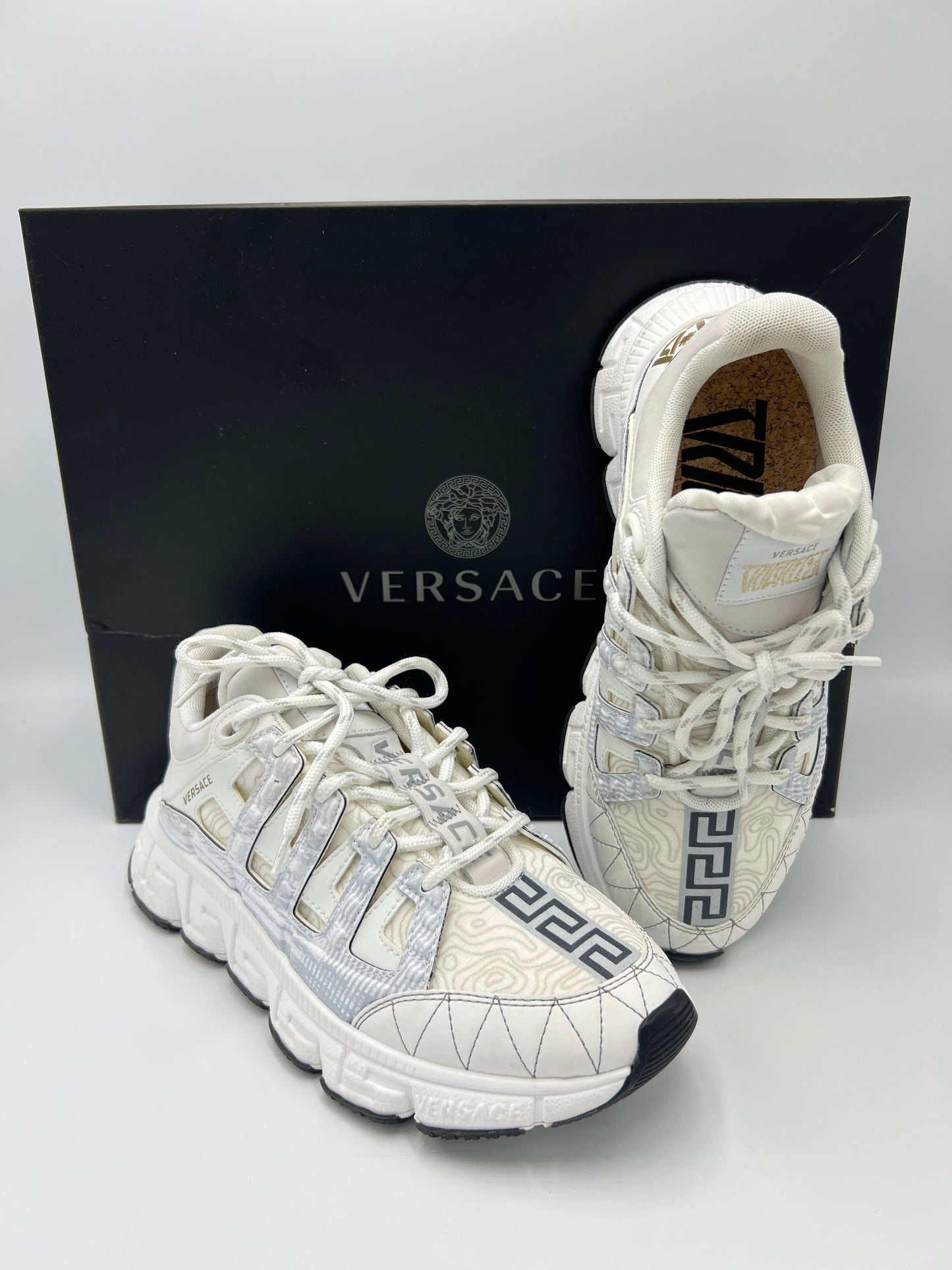 New! Versace Trigreca Luxury Designer Sneakers, Size: 8.5 (38.5)