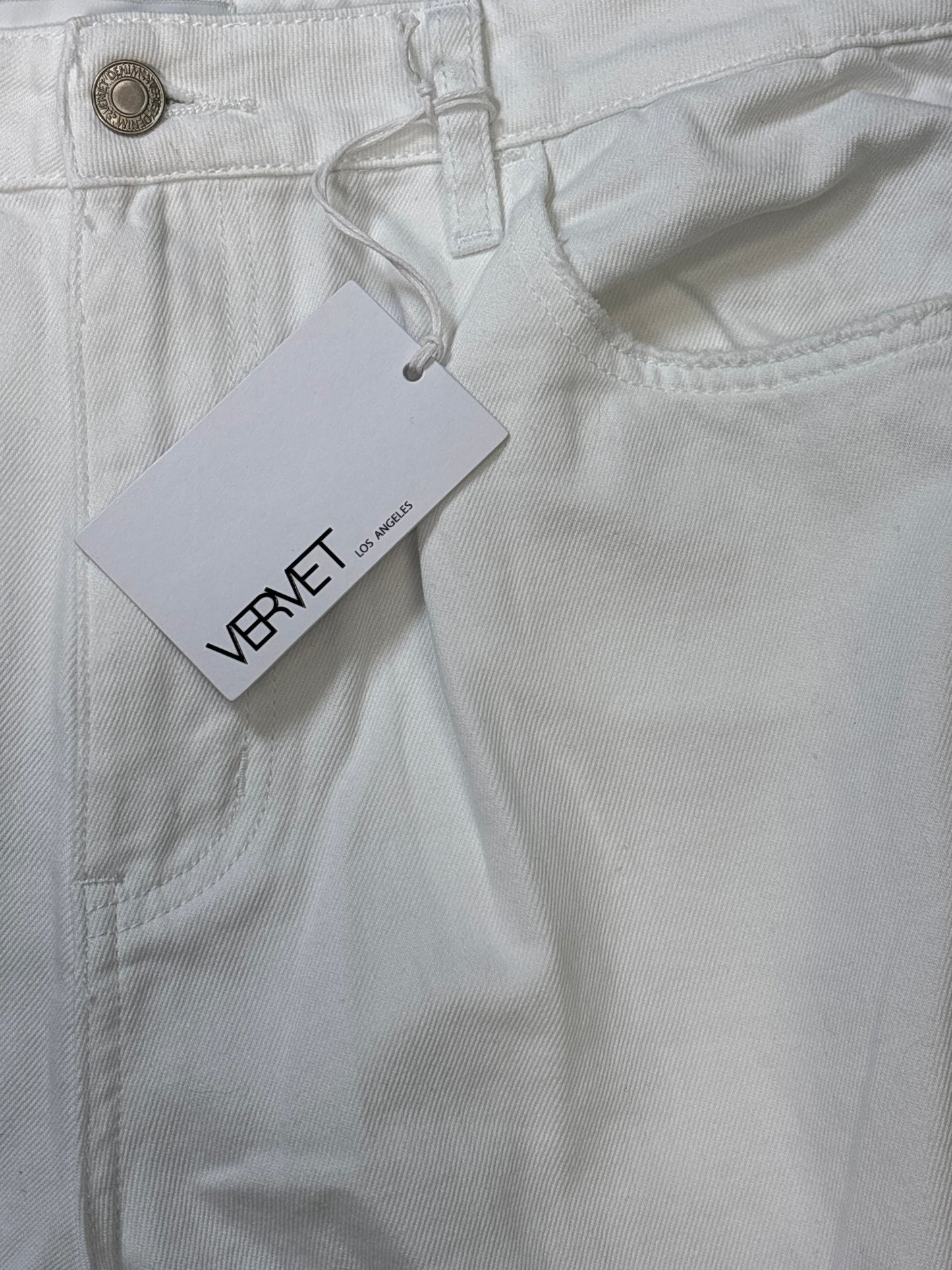 Jeans Straight By Vervet In White, Size: 12