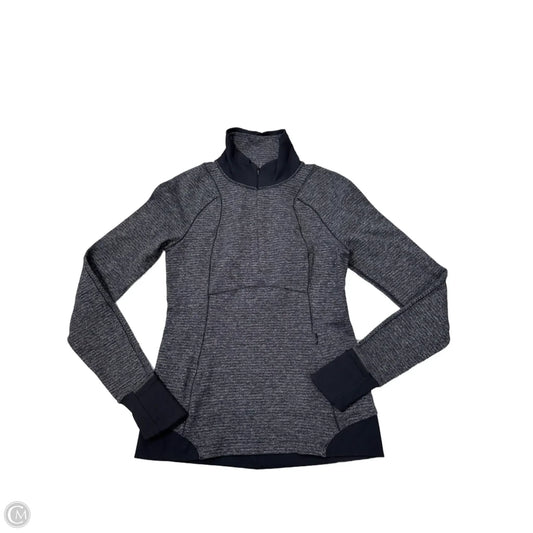 Athletic Top Long Sleeve Collar By Lululemon In Grey, Size: M