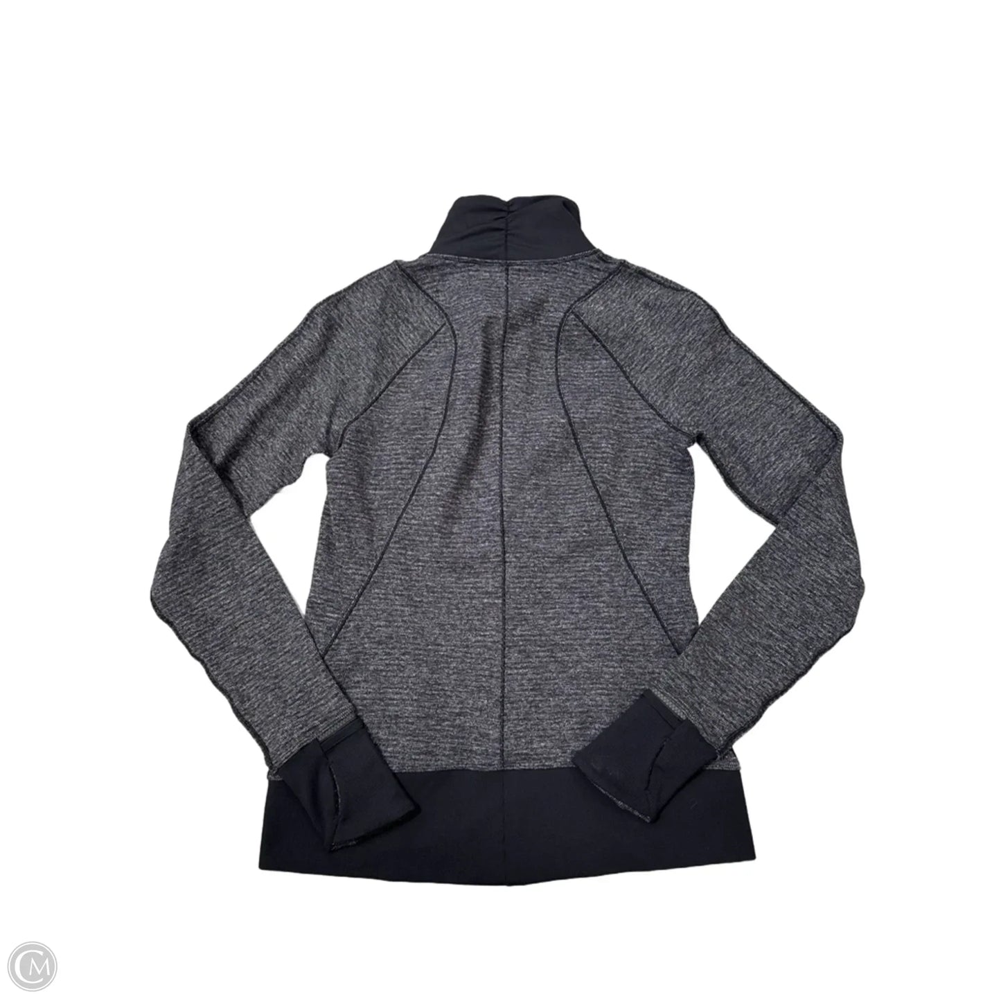 Athletic Top Long Sleeve Collar By Lululemon In Grey, Size: M