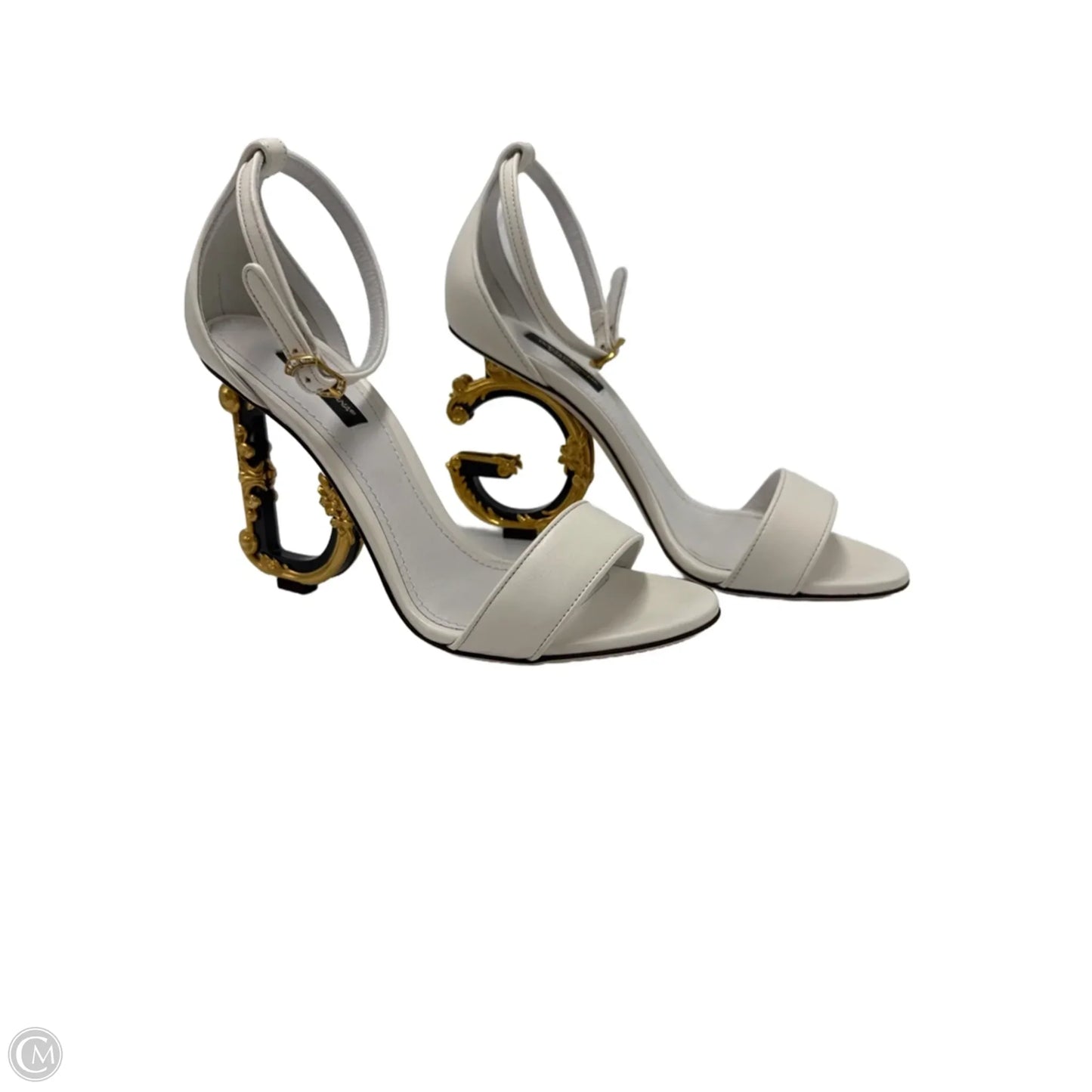 Dolce & Gabbana Barocco Logo Luxury Designer Heels, Size: 8