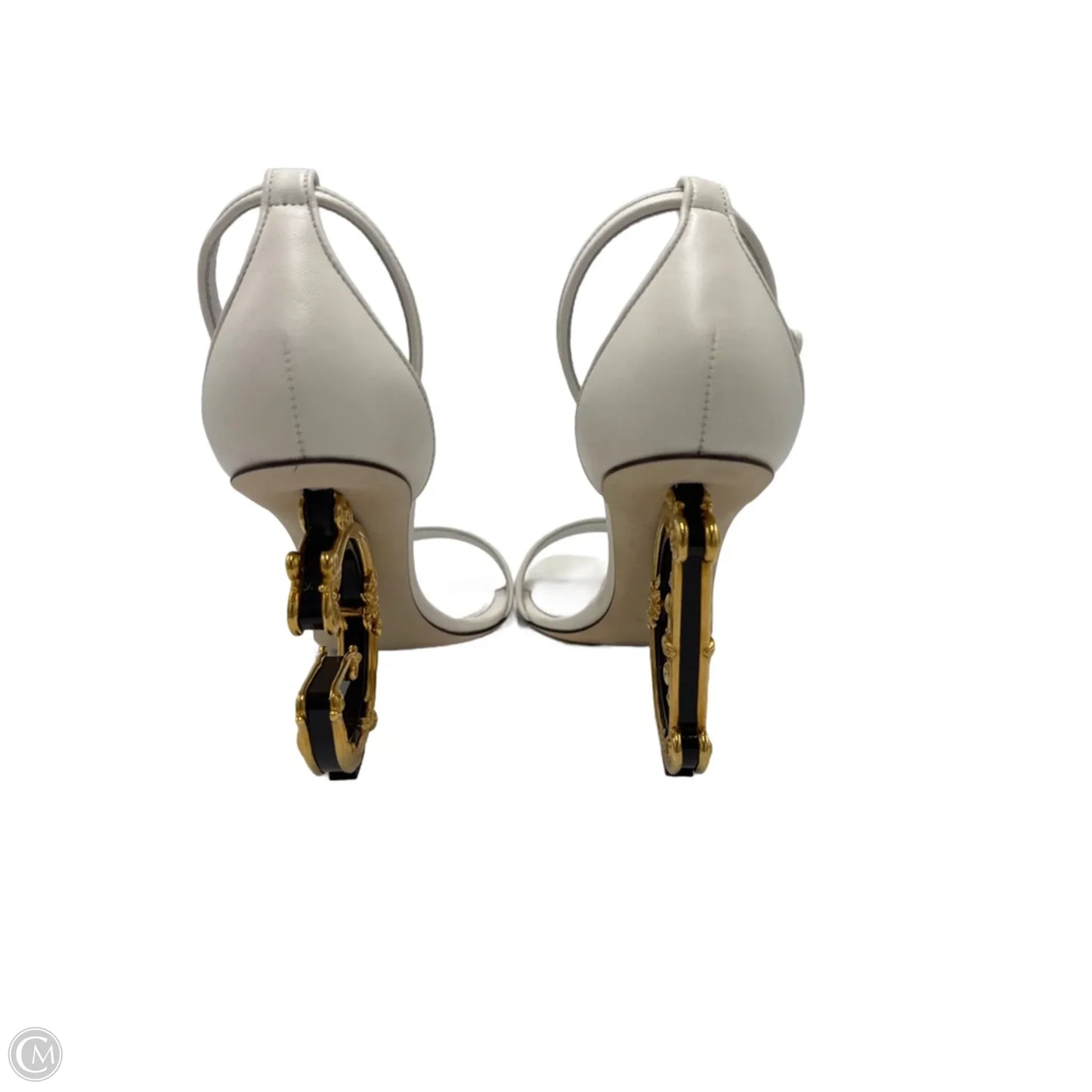 Dolce & Gabbana Barocco Logo Luxury Designer Heels, Size: 8