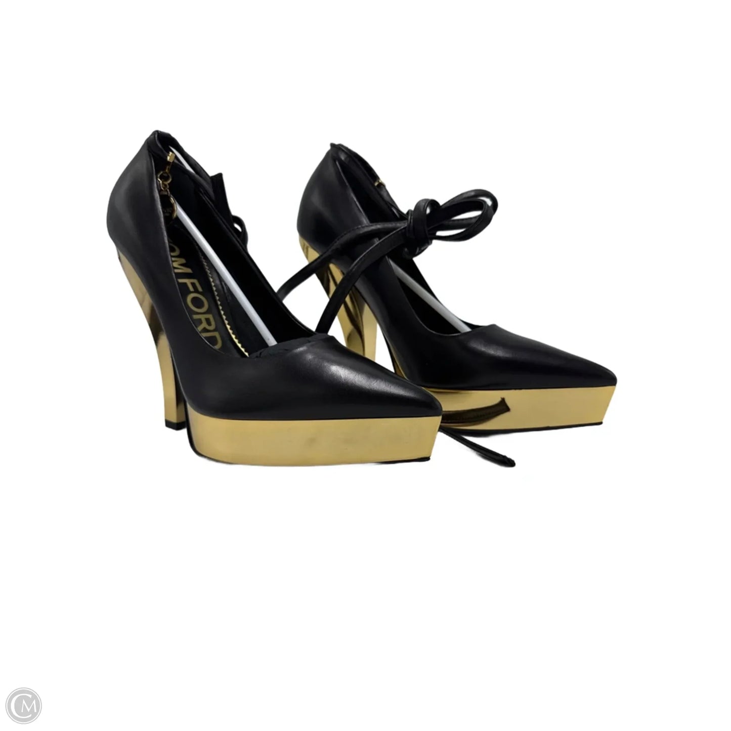 Tom Ford Lux Nappa Tie Luxury Designer Heels, Size: 7.5