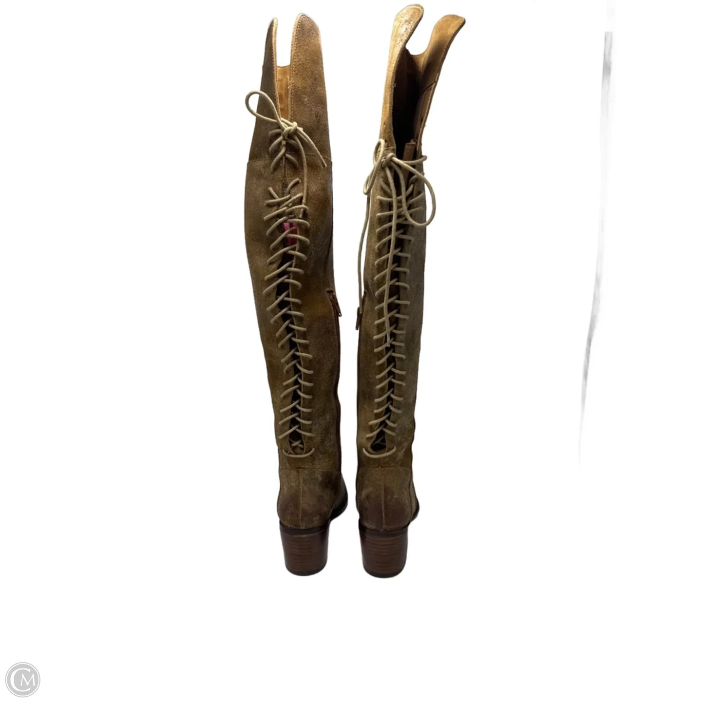 Boots Knee Heels By Diba In Brown, Size: 9