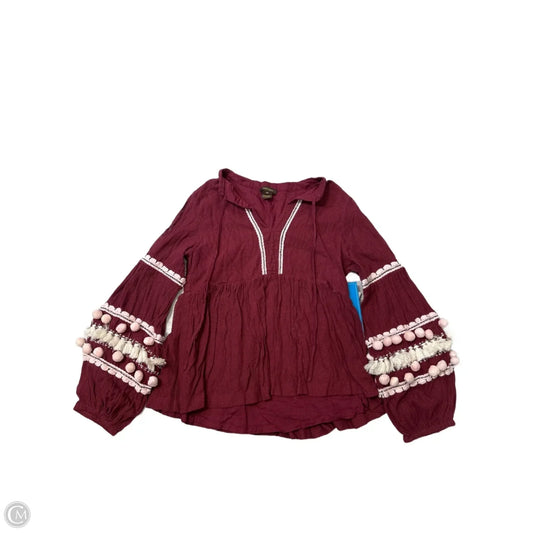 Top Long Sleeve By Vineet Bahl In Red, Size: Xs