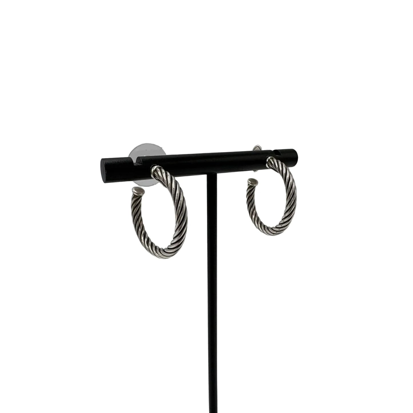 David Yurman Cable Hoop 925 Silver Luxury Earrings