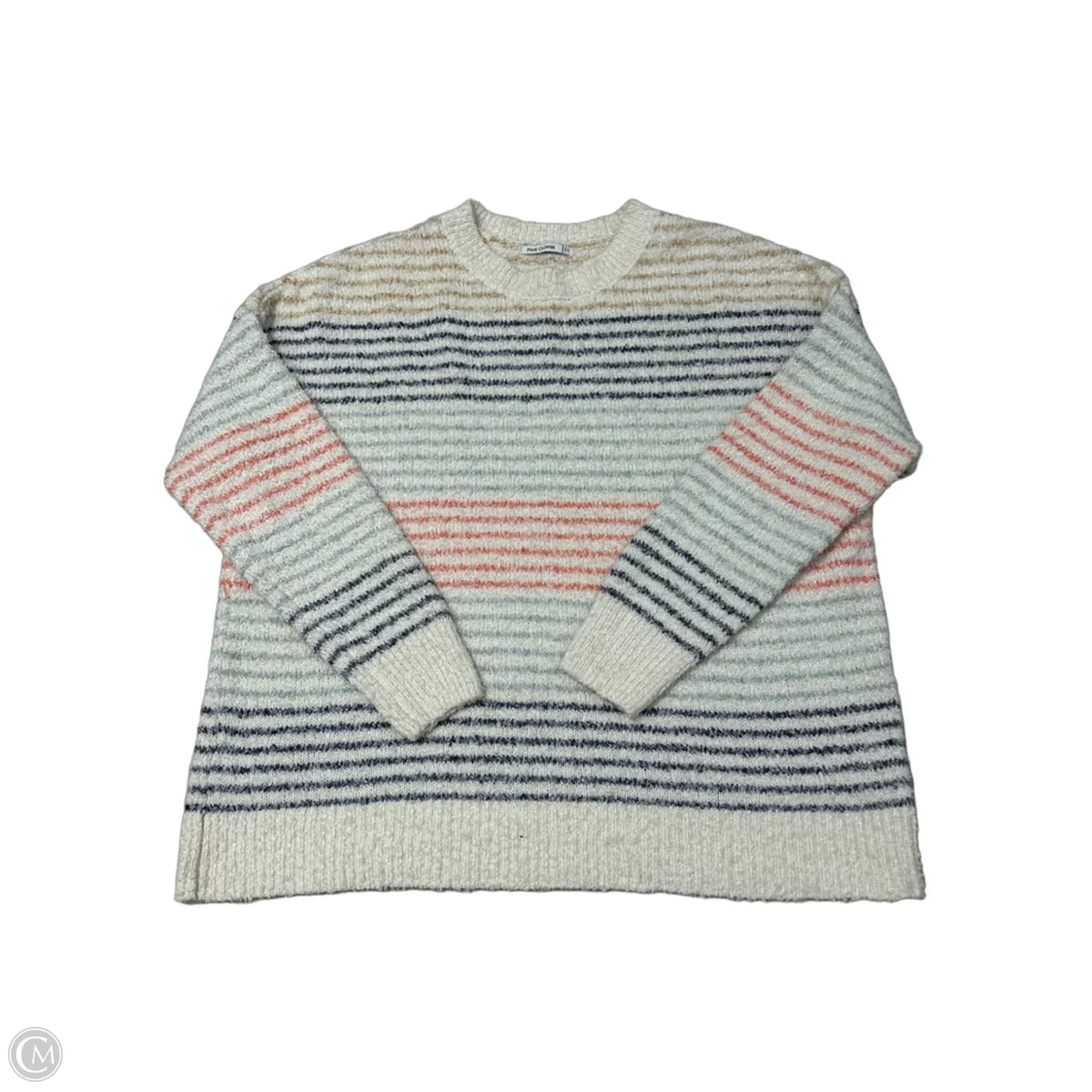 Pink Clover Sweater in Cream, Size 1X