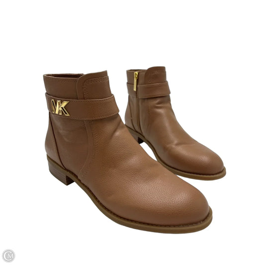 Michael Kors Brown Buckle Designer Ankle Boots, Size 8.5