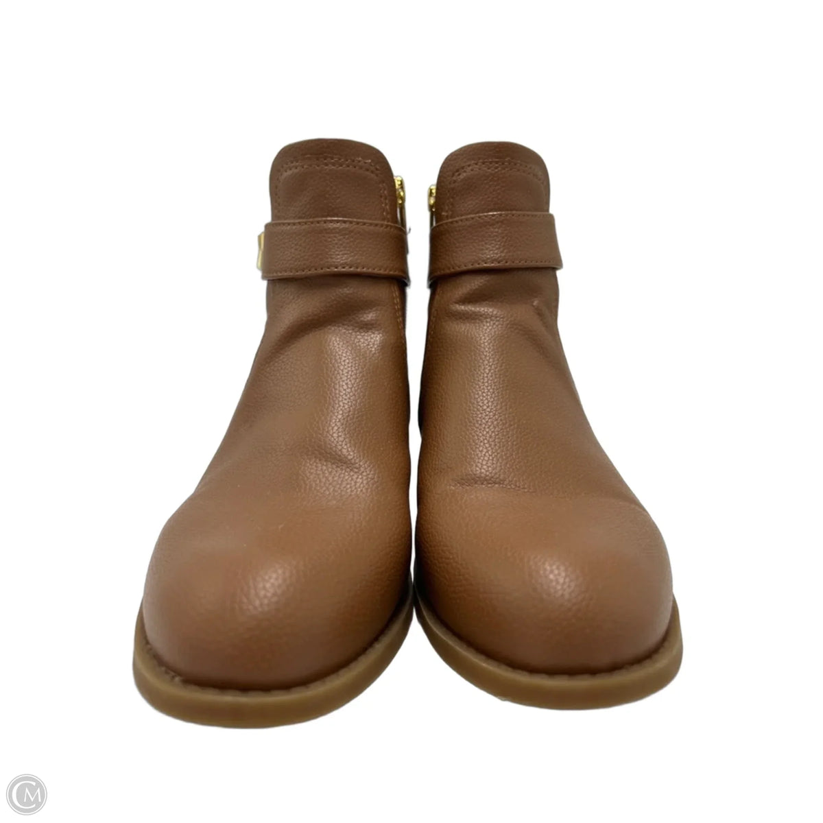 Michael Kors Brown Buckle Designer Ankle Boots, Size 8.5