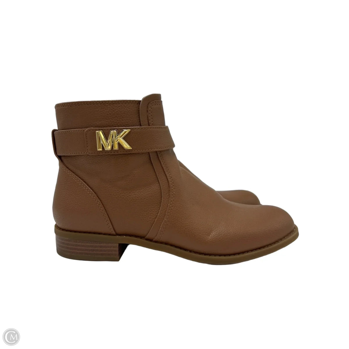 Michael Kors Brown Buckle Designer Ankle Boots, Size 8.5