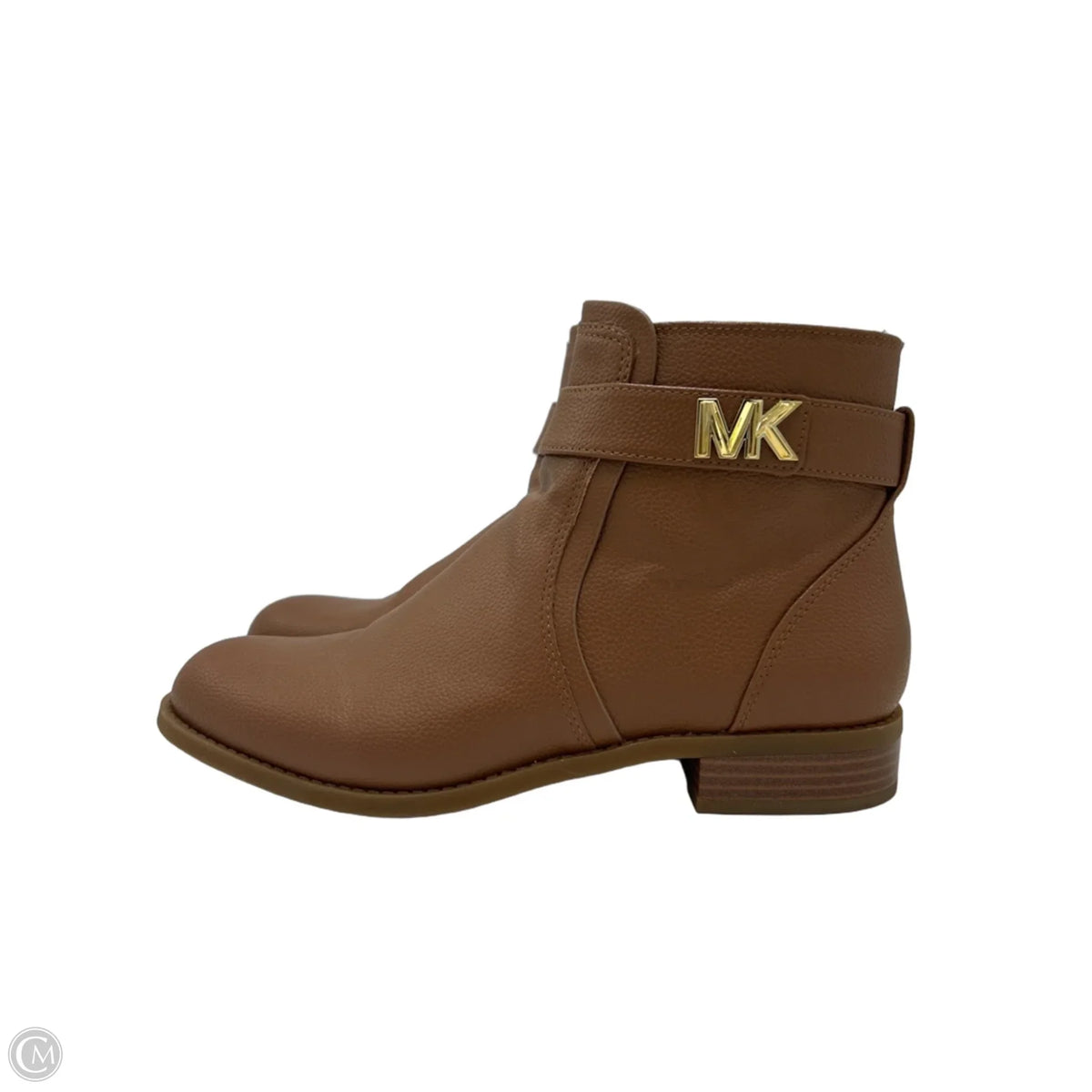 Michael Kors Brown Buckle Designer Ankle Boots, Size 8.5