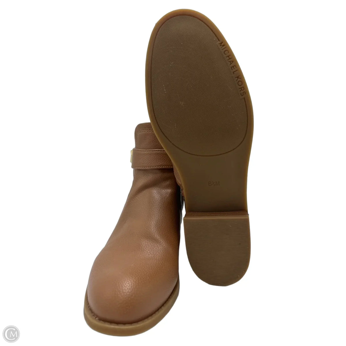 Michael Kors Brown Buckle Designer Ankle Boots, Size 8.5