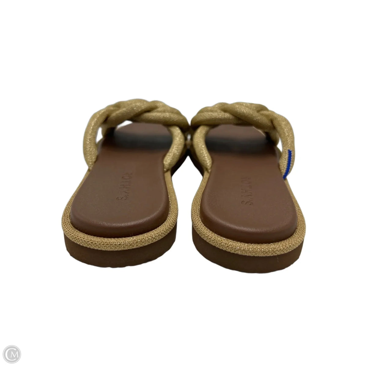 Rothy's Designer Sandals in Gold & Tan, Size 8