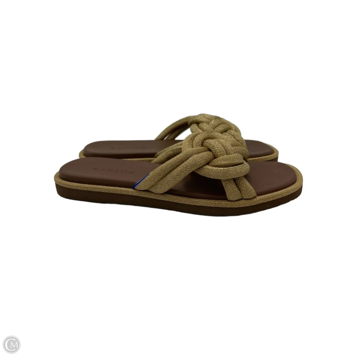 Rothy's Designer Sandals in Gold & Tan, Size 8