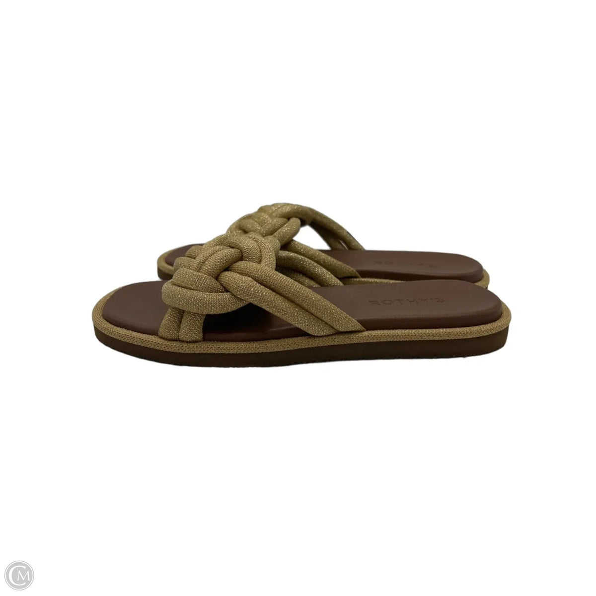 Rothy's Designer Sandals in Gold & Tan, Size 8