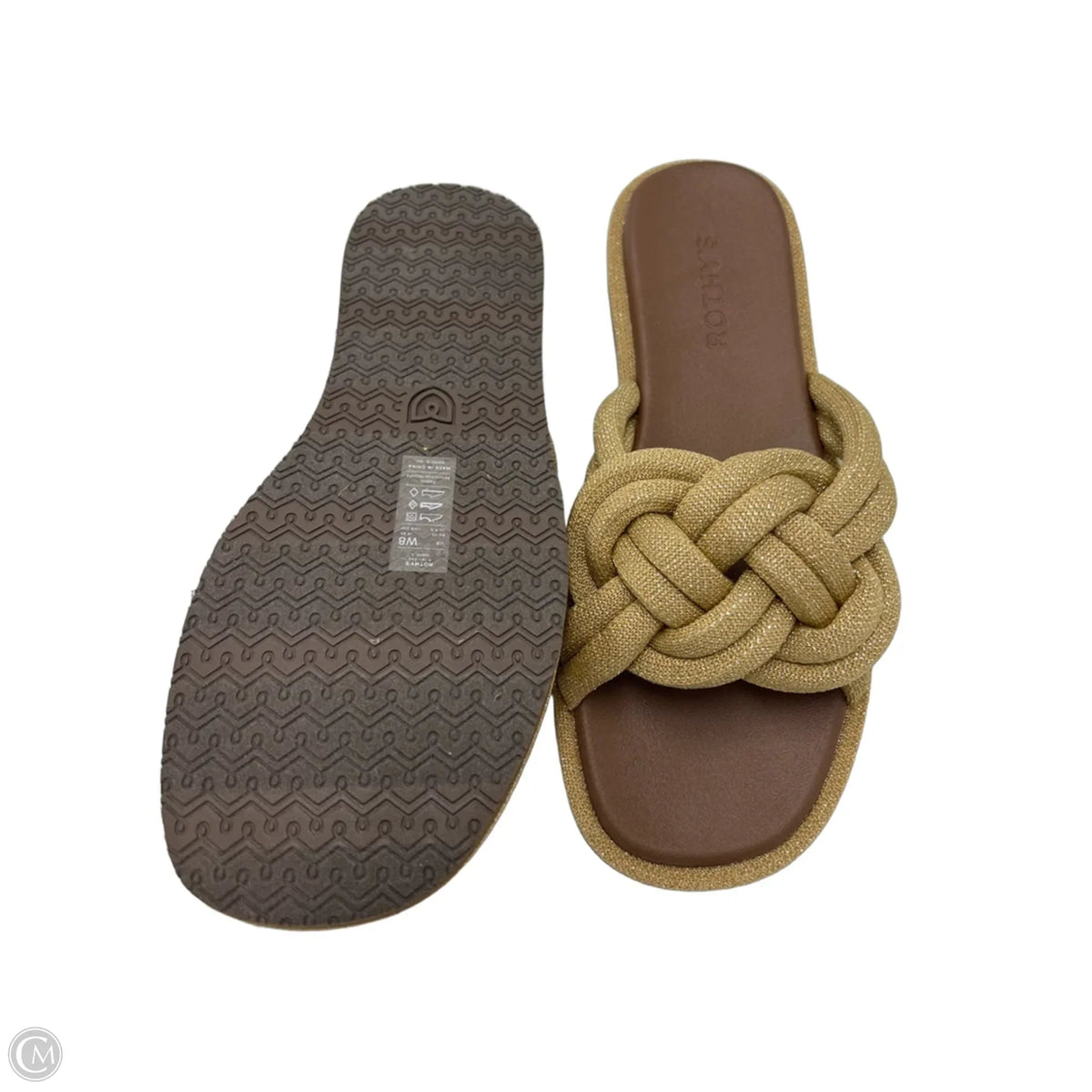 Rothy's Designer Sandals in Gold & Tan, Size 8