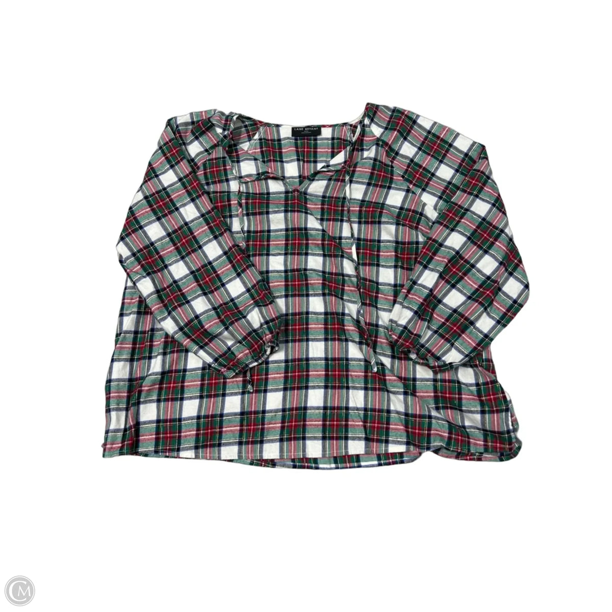 Lane Bryant Long Sleeve Top in Plaid Pattern, Size 1X
