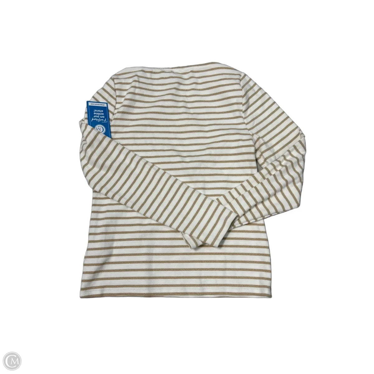 J.Crew Long-Sleeve Top in Brown & White, Size L