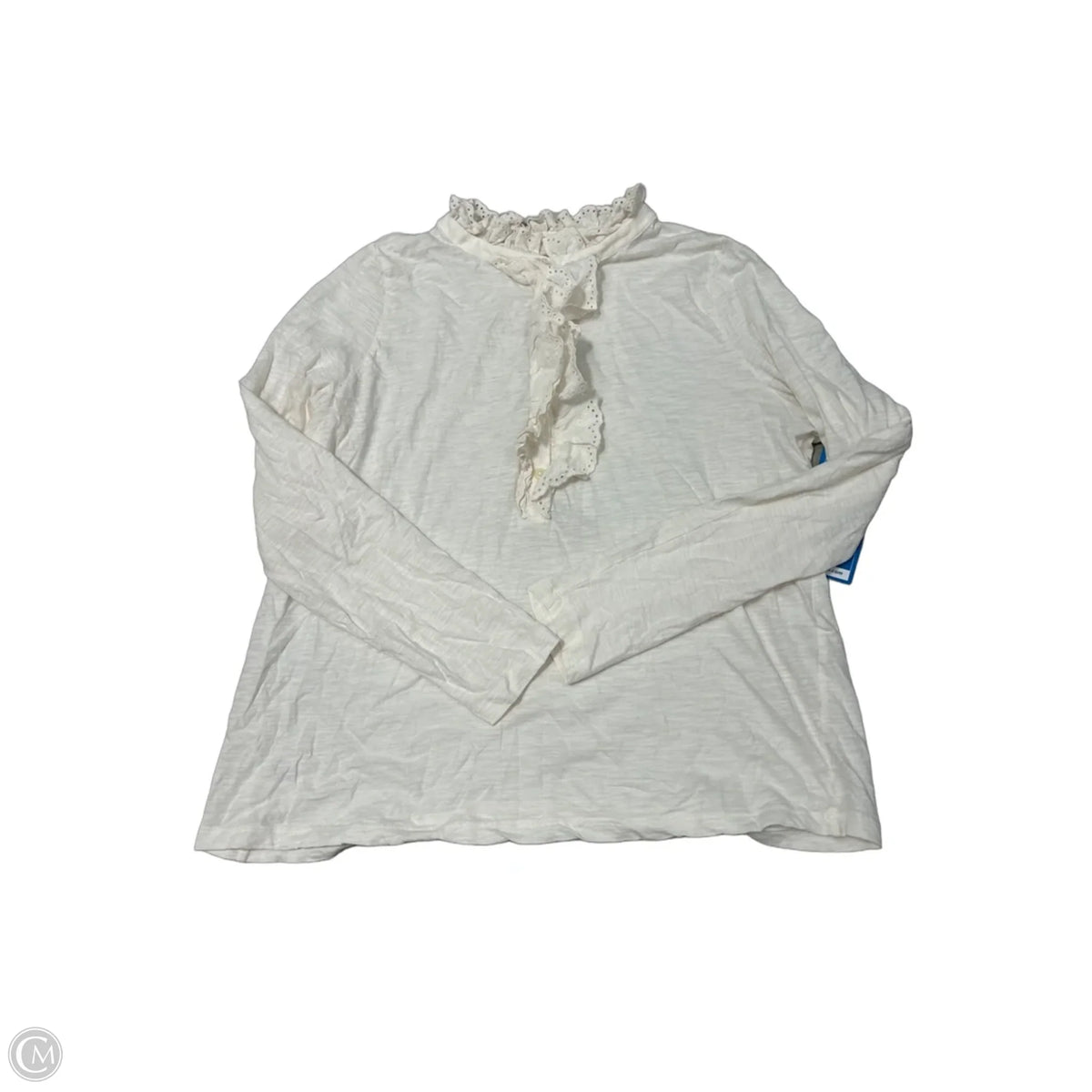 LOFT Long-Sleeve Top in Cream, Size L