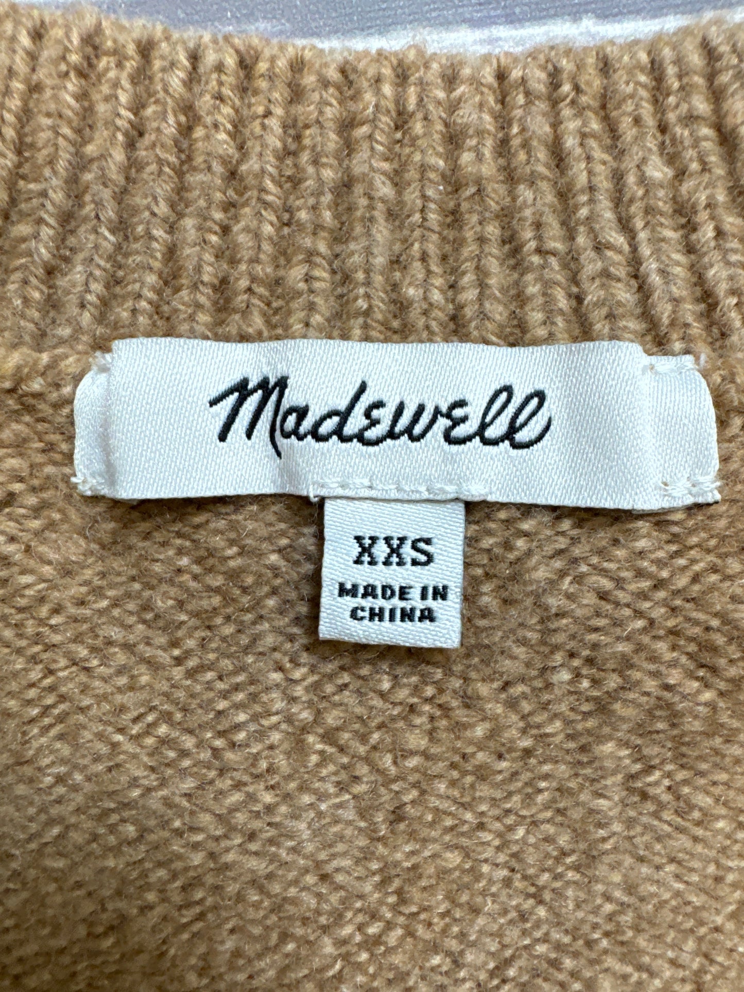 Sweater Cardigan By Madewell In Tan, Size: Xxs