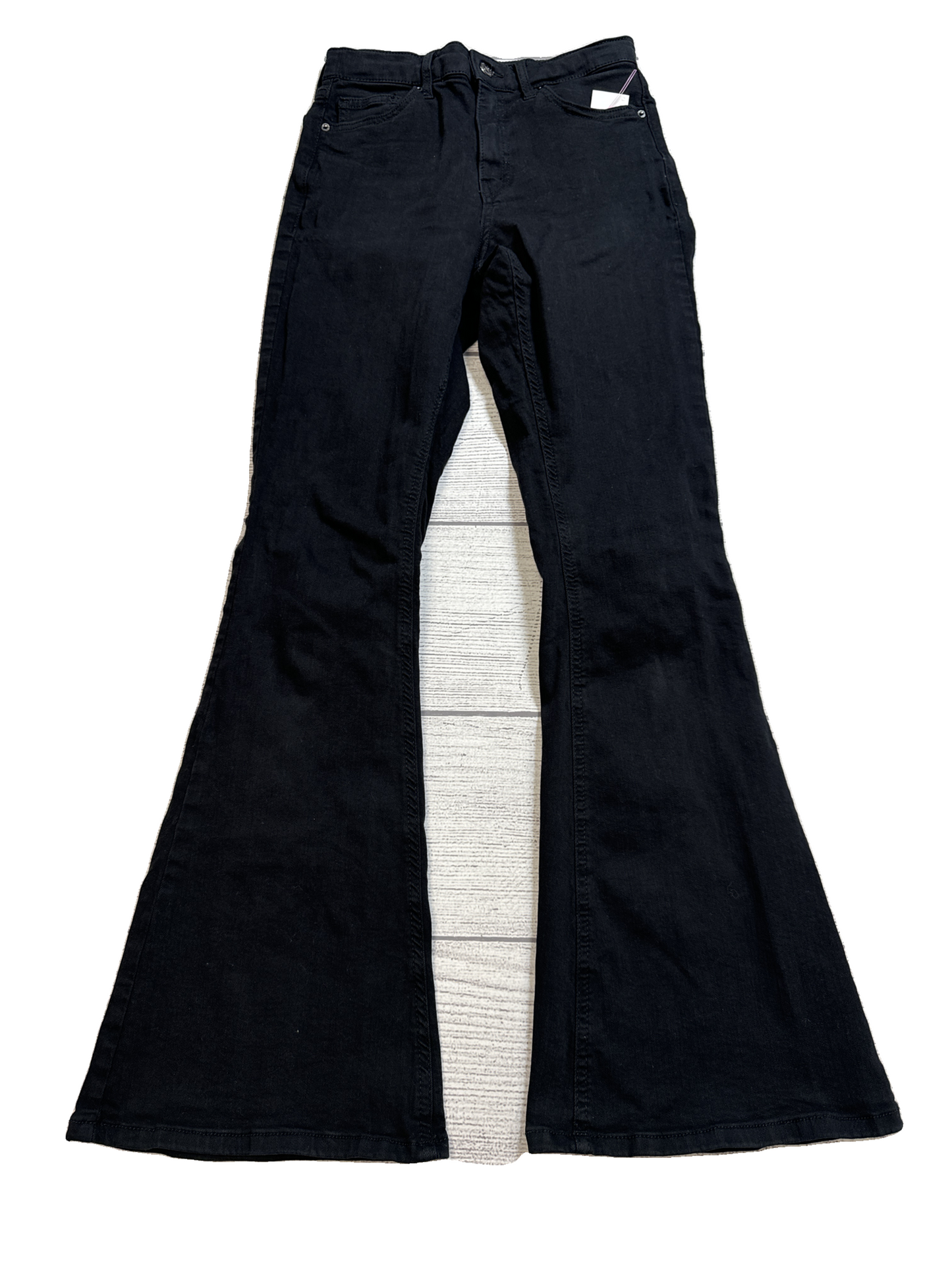 Jeans Flared By Topshop In Black, Size: 2