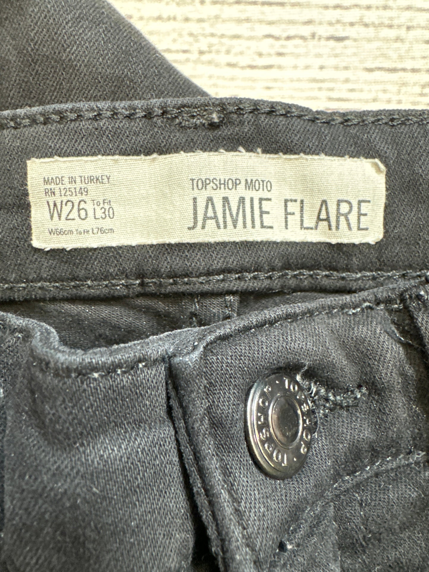 Jeans Flared By Topshop In Black, Size: 2