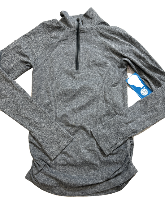 Athletic Top Long Sleeve Collar By Athleta In Grey, Size: Xs