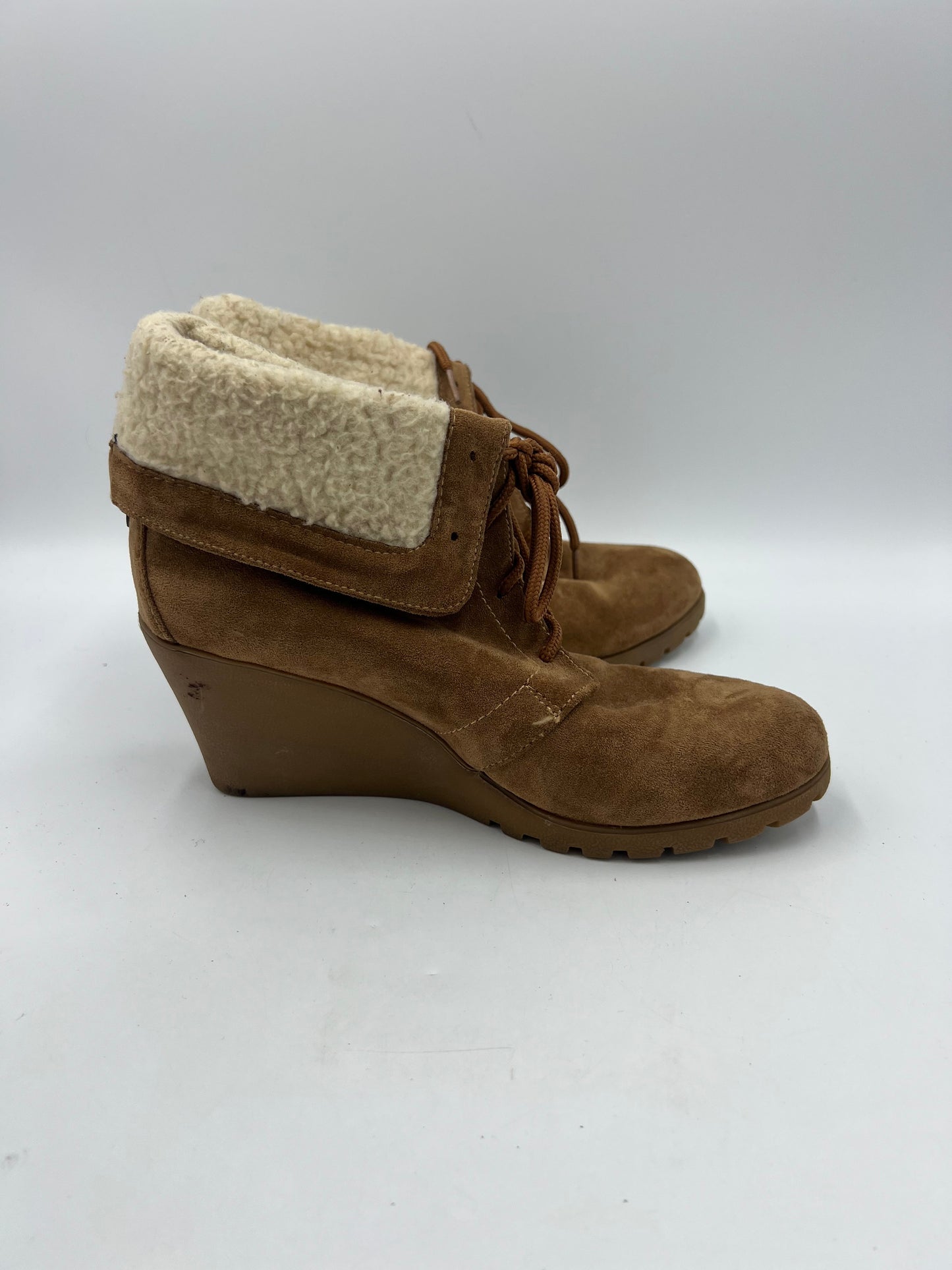 Boots Ankle Heels By Nautica In Tan, Size: 8.5