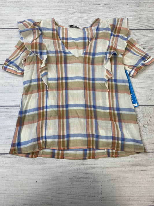 Plaid Top Short Sleeve Madewell, Size Xs