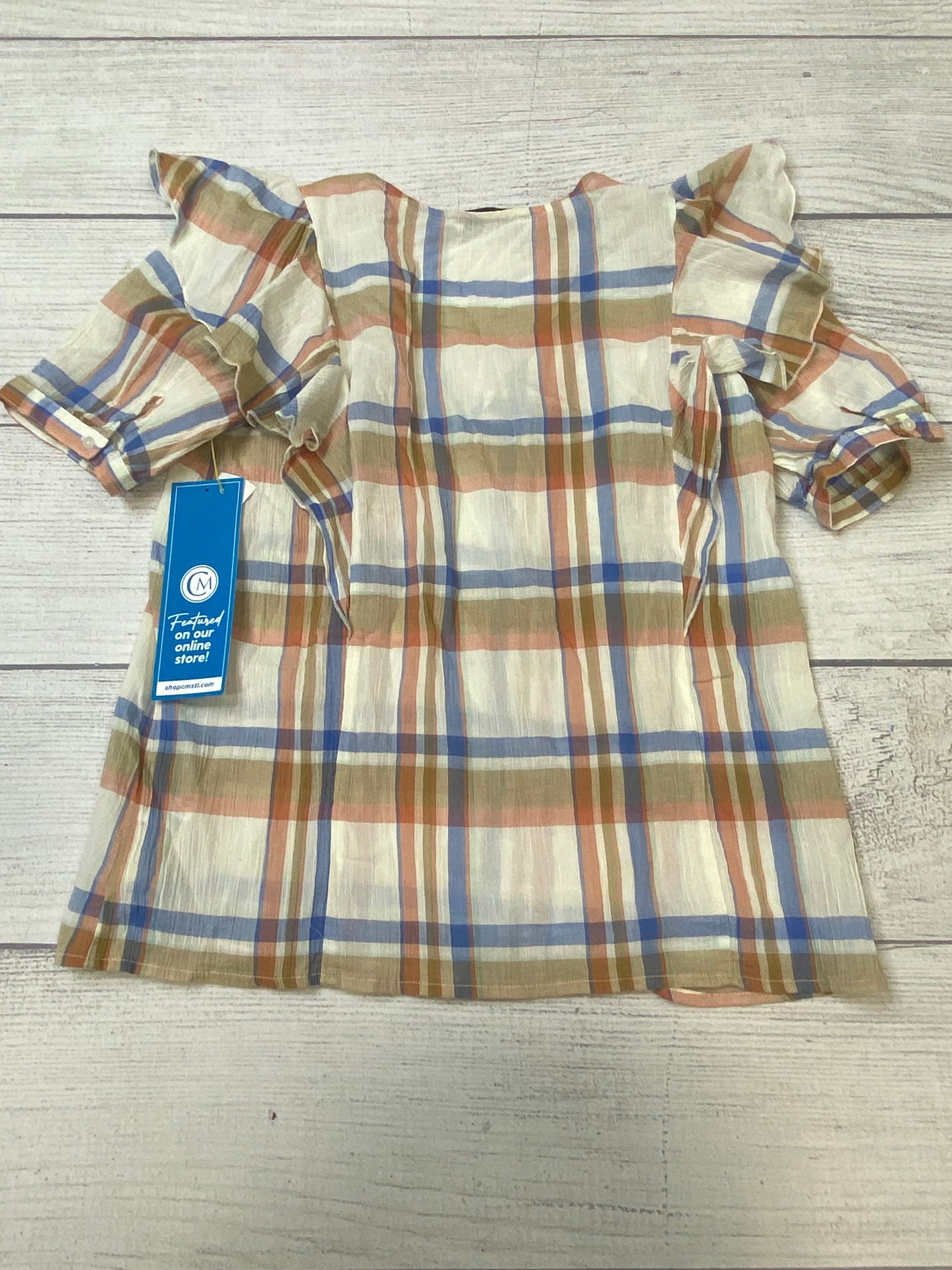 Plaid Top Short Sleeve Madewell, Size Xs