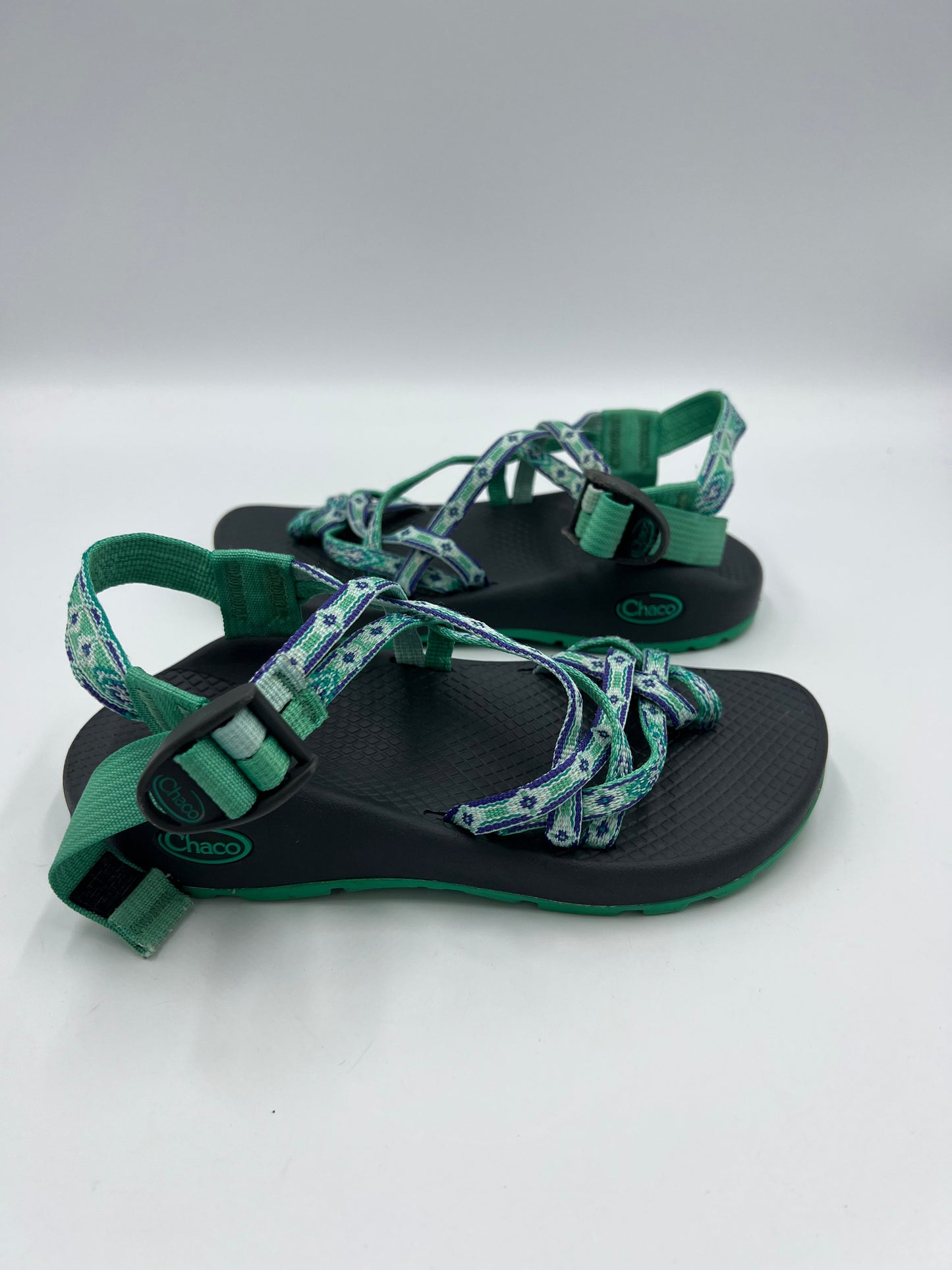 Turquoise Sandals Designer Chacos, Size 6