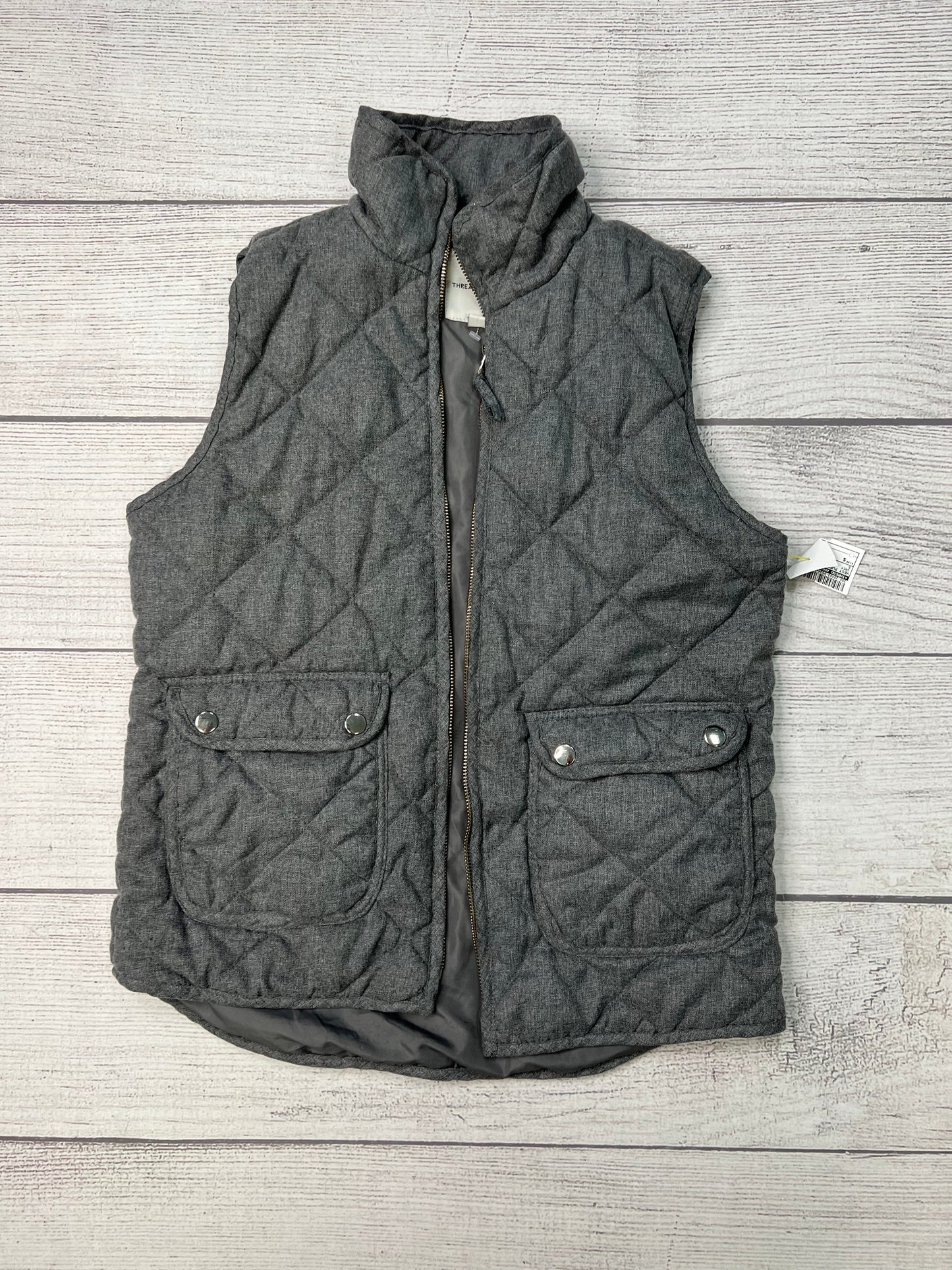 Vest Puffer & Quilted By Thread And Supply In Grey, Size: S